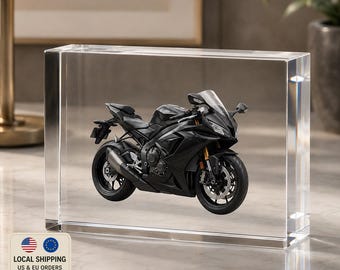 Regalo personalizzato per motociclisti a partire da una foto, blocco acrilico per motociclisti, regalo per motociclisti, decorazione per moto, regalo per appassionati di moto