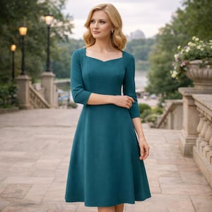 Teal Knee Length Elegant Dresses - Etsy Teal Knee Length Elegant Dresses - Etsy