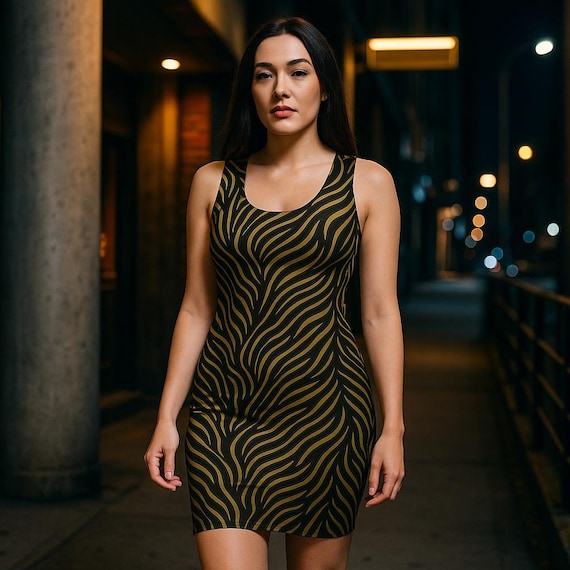 gold and black zebra print dress Gold Zebra-Print Long Prom Gown: Mac Duggal 21054 Gold / 2 main image 1