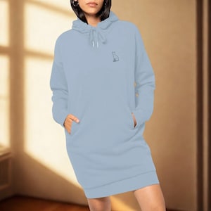Hoodie Dress “Cat Silhouette” – Sweatshirt Dress with Cat Design