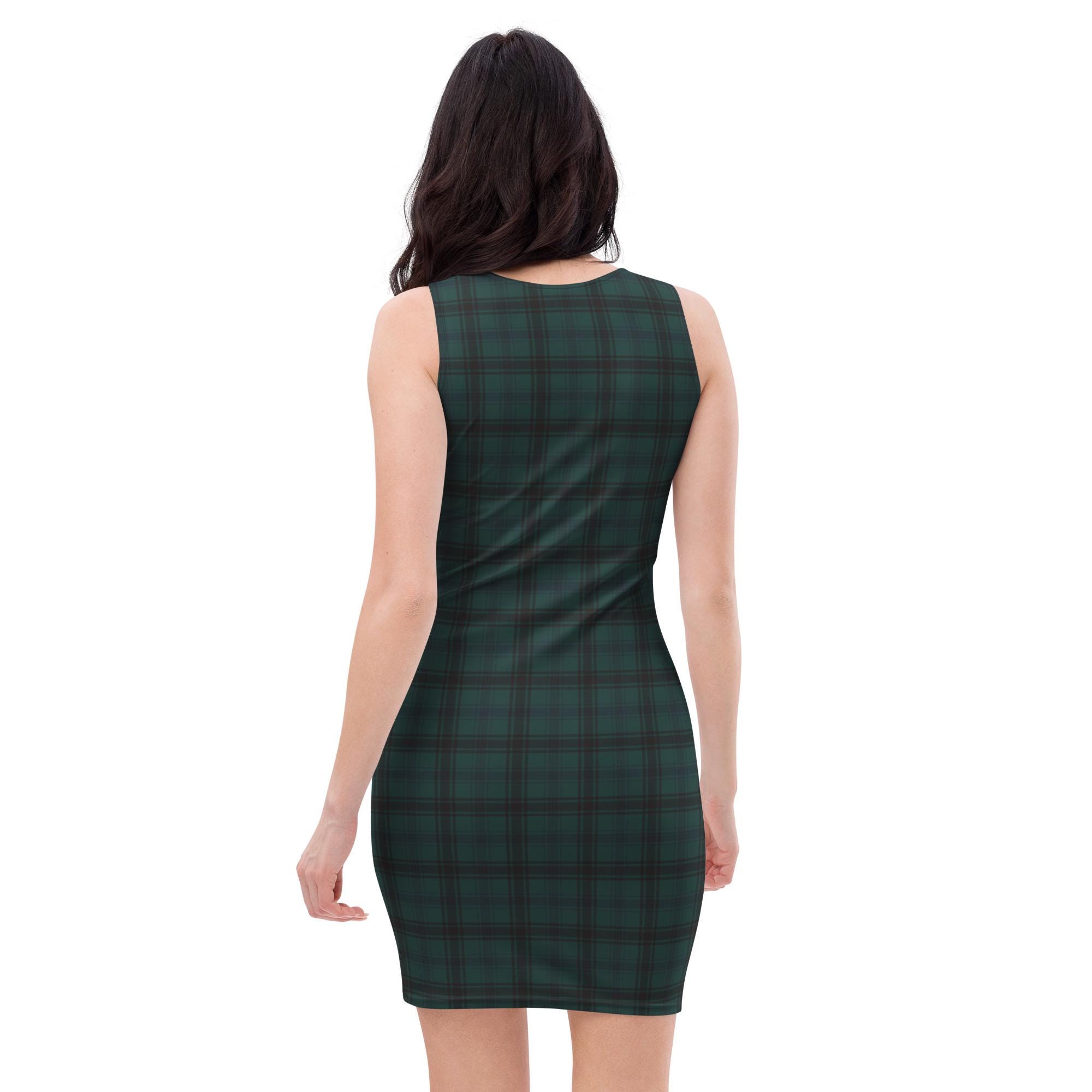 Green Tartan Bodycon Dress - Fitted Plaid Dress in Green Blue Black | Classic Checkered Womens Dress Green Tartan Bodycon Dress - Fitted Plaid Dress in Green Blue Black | Classic Checkered Womens Dress