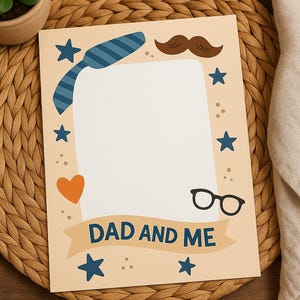 Plantilla de carta para el Día del Padre para niños: set de actividades imprimibles "Papá y yo" y "Querido papá": manualidad DIY para preescolar y aula.