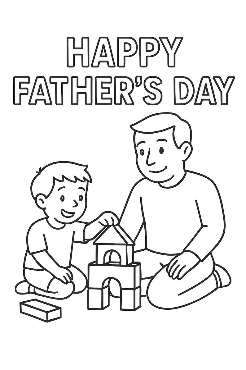 I Love Dad Coloring Pages | Printable Kids Activity for Dad | Fun ...