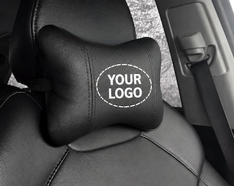 Set di 2 cuscini poggiatesta personalizzati per auto – Cuscino poggiatesta in pelle, regalo personalizzato per il supporto del sedile dell'auto