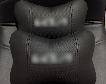 Cuscino poggiatesta per auto, supporto per il collo con logo ricamato, set di cuscini per interni in ecopelle, regalo personalizzato