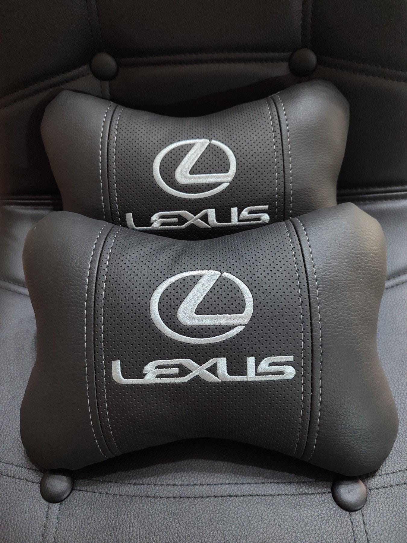 2pcs Car Headrest Pillows: Lexus Logo Embroidered, Personalized 