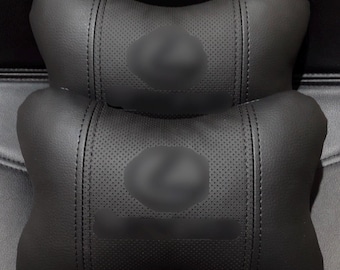 Set di 2 cuscini poggiatesta per auto di alta qualità: cuscini con logo ricamato, cuscini personalizzati, cuscini ergonomici premium per auto, accessori auto, regalo per lui