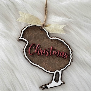 Baby Chick Chicken Christmas Ornament, stocking tag, 2024, digital laser file, svg, Glowforge, hen, flock, chicken coop funny ornament