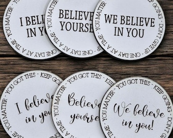 Inspirational Tokens SVG, 6 Versions, Motivational Laser File (Digital Download SVG)