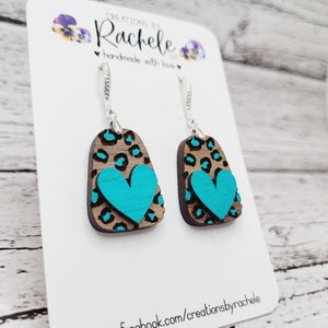 Archivo de pendientes de calabaza y corazón de leopardo, archivo láser digital, svg, archivo de corte Glowforge, archivo de corte láser