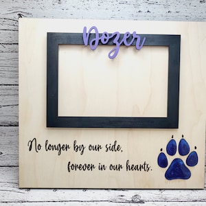 Décoration de patte commémorative pour animal de compagnie, fichier laser numérique, svg, Glowforge, cadre chien chat, cadre commémoratif en résine, plus à nos côtés pour toujours dans nos cœurs