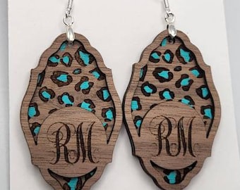 Chevron Leopard Dangle Earrings SVG, Laser Cut File, Glowforge Ready (Digital Download)