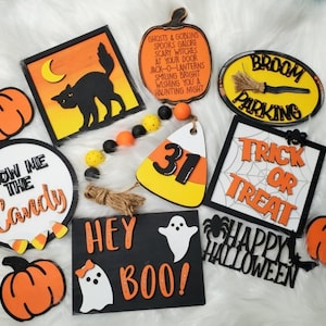 Halloween 9 piece  mini tray decor  digital laser file, svg, mini kit, tiered tray
