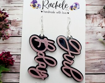 Birthday Girl Word Earring File, digital file, svg, Glowforge cut file, Dangle earrings, Gift for tween, Gift for daughter, bday outfit