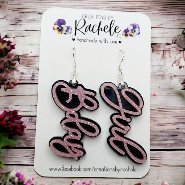 Birthday Girl Word Earring File, digital file, svg, Glowforge cut file, Dangle earrings, Gift for tween, Gift for daughter, bday outfit