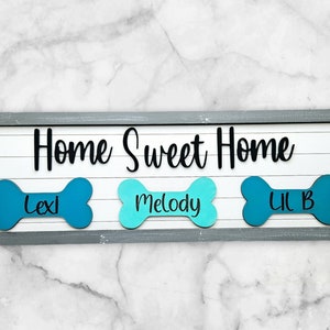 Home Sweet Home Dog Sign Decor, digital laser file, svg, Glowforge | Customizable Dog Decor, kennel sign, name plate, pet svg