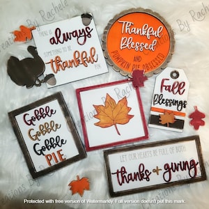Thanksgiving 7 piece digital laser file, svg, mini kit, tiered tray