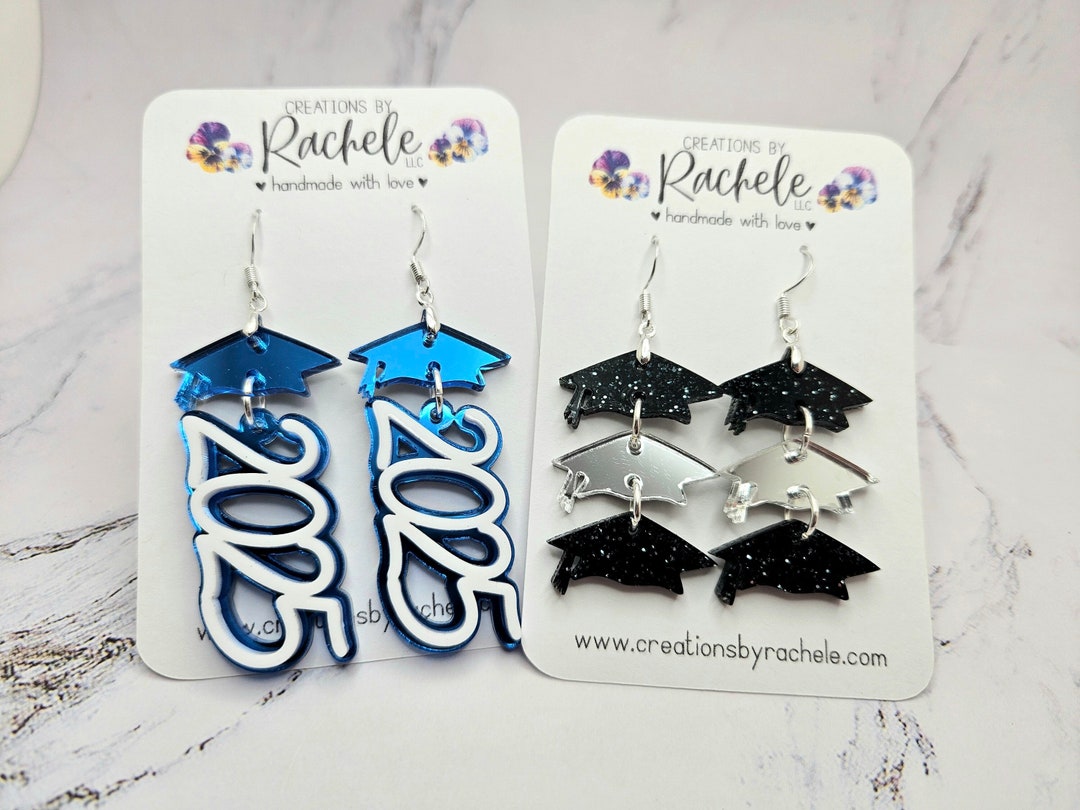 Class of 2025 Graduation Cap Dangle Earrings File, Digital Laser File ...