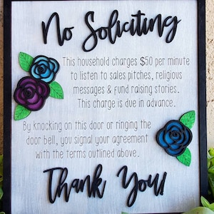 No Soliciting sign, digital laser file, svg, Glowforge