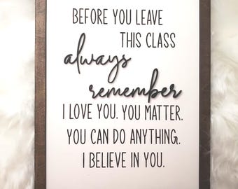 Cartello con frase per la classe, regalo per insegnanti in formato SVG, file per taglio laser (download digitale)
