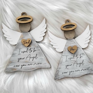Angelo Memorial Ornament Ornamento di Natale, Nome personalizzato Bambino, file laser digitale, svg, Glowforge, Perdita materna, Perdita genitoriale, Ricordando