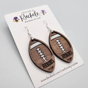 Football Framed Monogramed Dangle Earrings File digital laser file, svg, Glowforge cut file