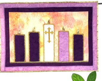 Project KIT to create your ADVENT WREATH wallhanging and add a special glow in your home during the season.Easy to follow 4 color directions