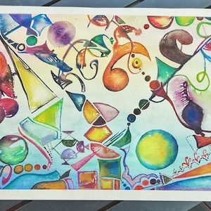 Acquerello Astratto Originale | Abstract Watercolor Painting 52x36 cm | Opera Unica su Carta Artistica