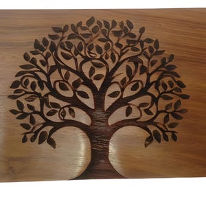 Personalized Wooden Urn Box with Tree of Life Carving | Custom Engraved Ashes Holder | Funeral & Memorial Gift
