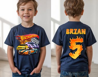 Custom Car Birthday Shirt, Car Birthday Boy Party Shirt, Birthday Boy Family Shirt, Race Car Birthday Tee, Birthday Boy Tee, Birthday Gift