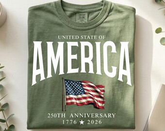 American 250th Anniversary Comfort Colors Shirt, 1776-2026 Tee, July 4th T-Shirt, Patriotic Retro Tee, independence day Tee, Red White Blue