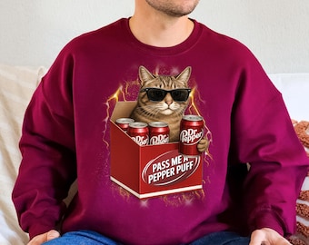 Vintage Cat Dr Pepper sweatshirt , Retro Dr Pepper Shirt & hoodie, Gift for Dr Pepper Lover,