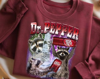 Vintage Raccoons Dr Pepper Shirt, Retro Dr Pepper Bootleg Sweatshirt, Gift for Dr Pepper Lover, Funny Soda shirt, Summer Tee