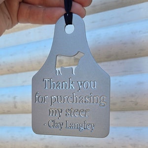 Metal Ear Tag Ornament, Personalized Thank You Gifts for Livestock Buyers