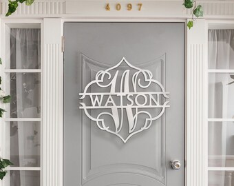 Personalized Metal Family Name Sign - Front Porch Decor
