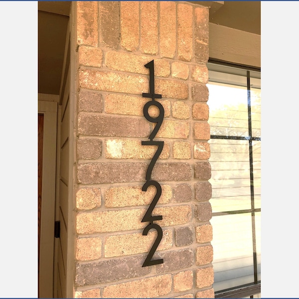 6" Vertical Metal House Numbers, Address Signs for Posts