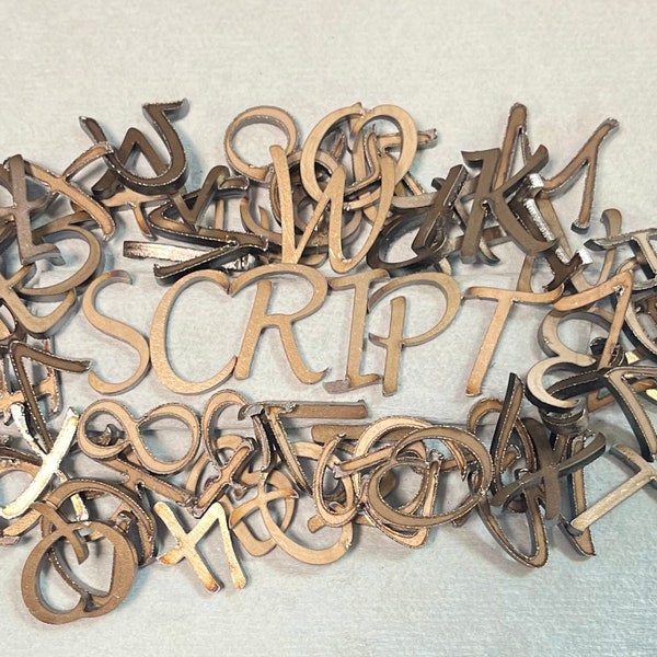 Individual Script Steel Letters, 1" 2" or 3" Size Letters