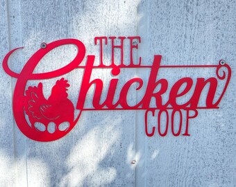 Custom Metal Chicken Coop Sign, Personalized Farmhouse Decor