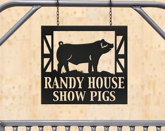 Show Pig 4h County Swine Animal Plaque Sign Stall Marker