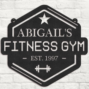 Custom Fitness Center Sign, Personalized Gym Sign