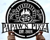 Custom Metal Pizza Oven Sign, Outdoor Kitchen Personalized Gift