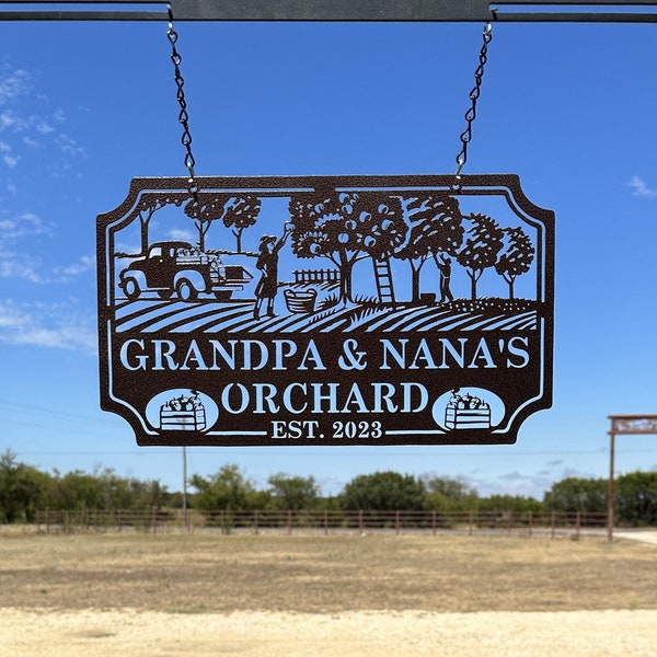 Custom Metal Orchard Sign: A Personalized Mother's Day Garden Treasure