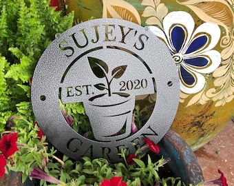 Custom Steel Greenhouse Sign, Personalized Metal Garden Gifts