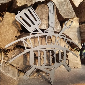 Personalized Barbeque Metal Sign, Grill Sign Gift
