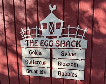 Custom Metal Chicken Coop Sign, Personalized Farmhouse Decor