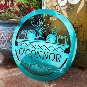 Custom Metal Vegetable Sign, Farmers Market Produce Stand Sign