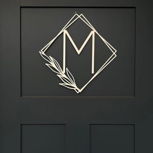 Luxury Elegant Single Letter Metal Sign ~ Monogram Framed Initial Door Letter Sign Hanger