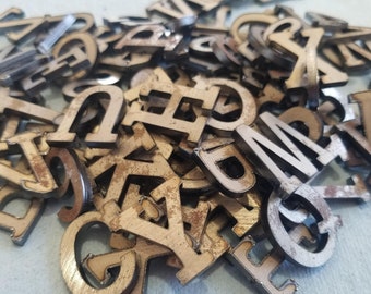 Metal Letters for Crafts, Small 11 Gauge Steel Letters Slab Font