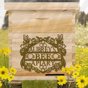 Personalized Metal Apiary Sign, Custom Honey Bee Gifts