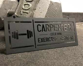 Custom Metal Gym Sign, Exercise Center Metal Name Plaque
